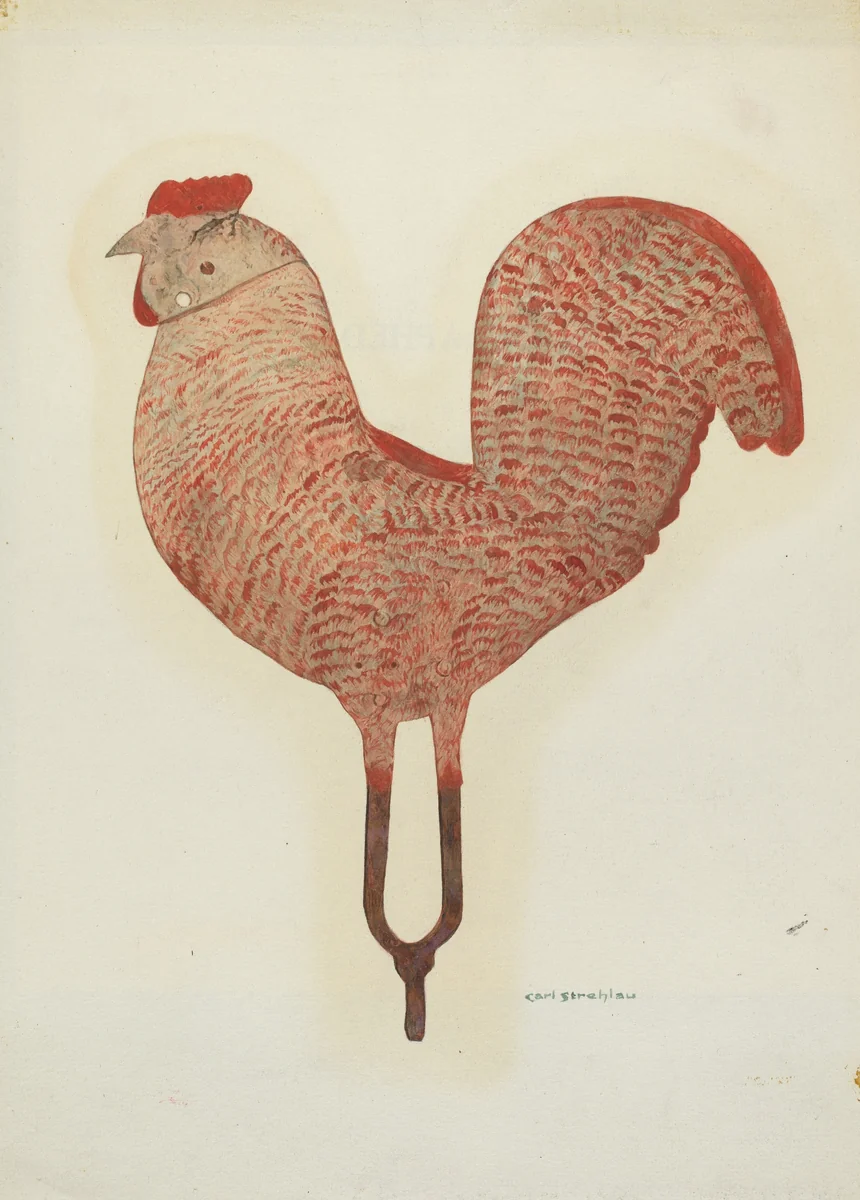 Weather Vane Rooster by Carl Strehlau, index of american design, 1940