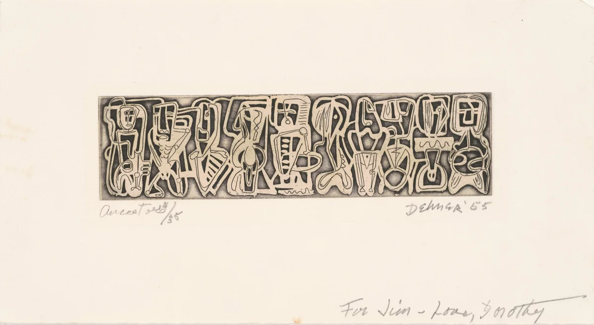 Ancestors by Dorothy Dehner, print, 1954