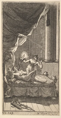 The New Metamorphosis, Plate 6: The Story of Cupid and Psyche by William Hogarth, print, 1723-1724