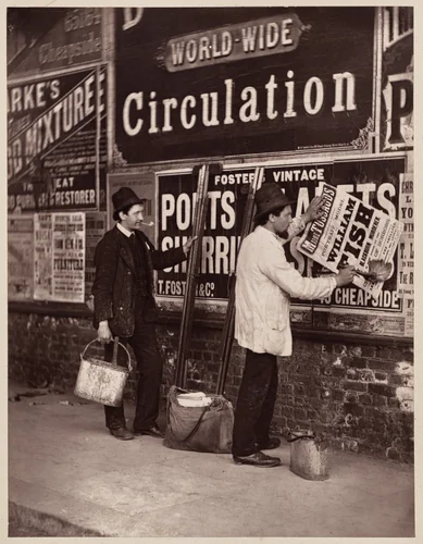 Street Advertising by John Thomson, photograph, 1876-1877