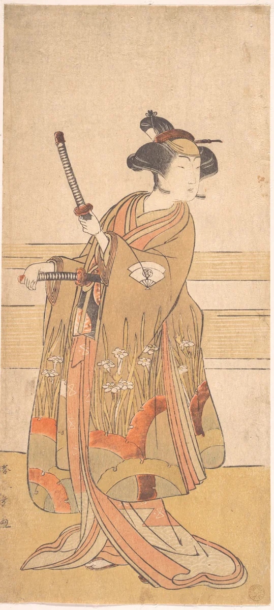 Onoe Tamizo as a Samurai Woman by Katsukawa Shunshô (勝川春章), print