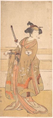 Onoe Tamizo as a Samurai Woman by Katsukawa Shunshô (勝川春章), print