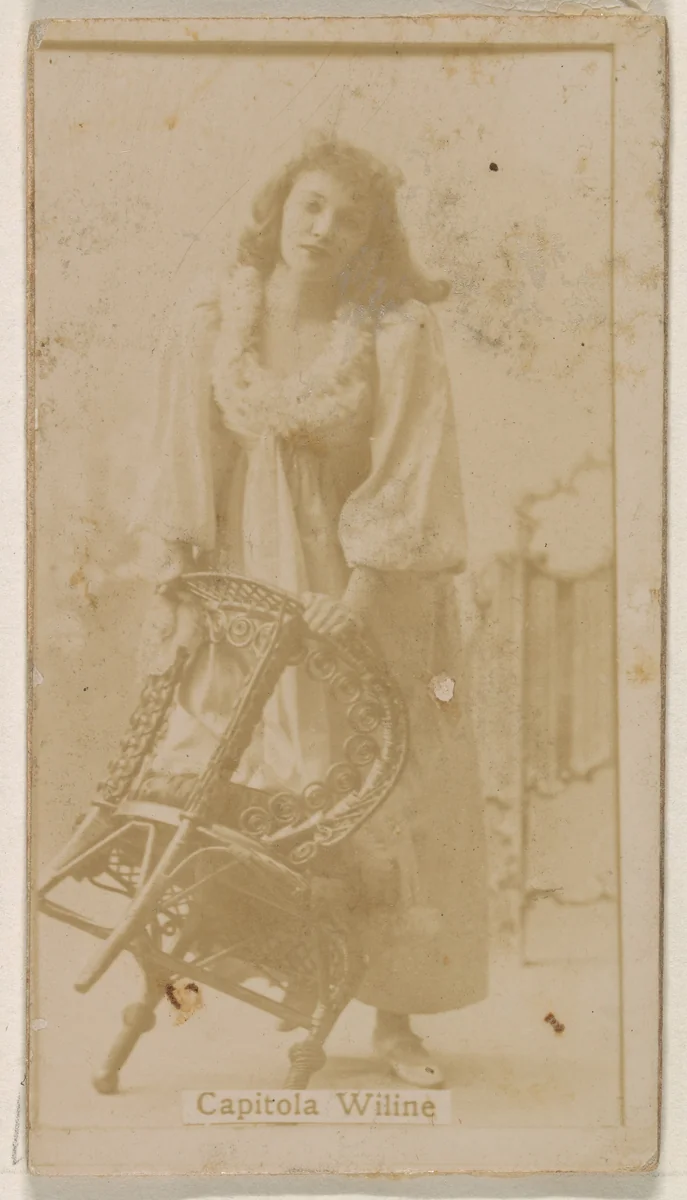 Capitola Wiline, from the Actresses series (N245) issued by Kinney Brothers to promote Sweet Caporal Cigarettes by Kinney Brothers Tobacco Company, photograph, 1890