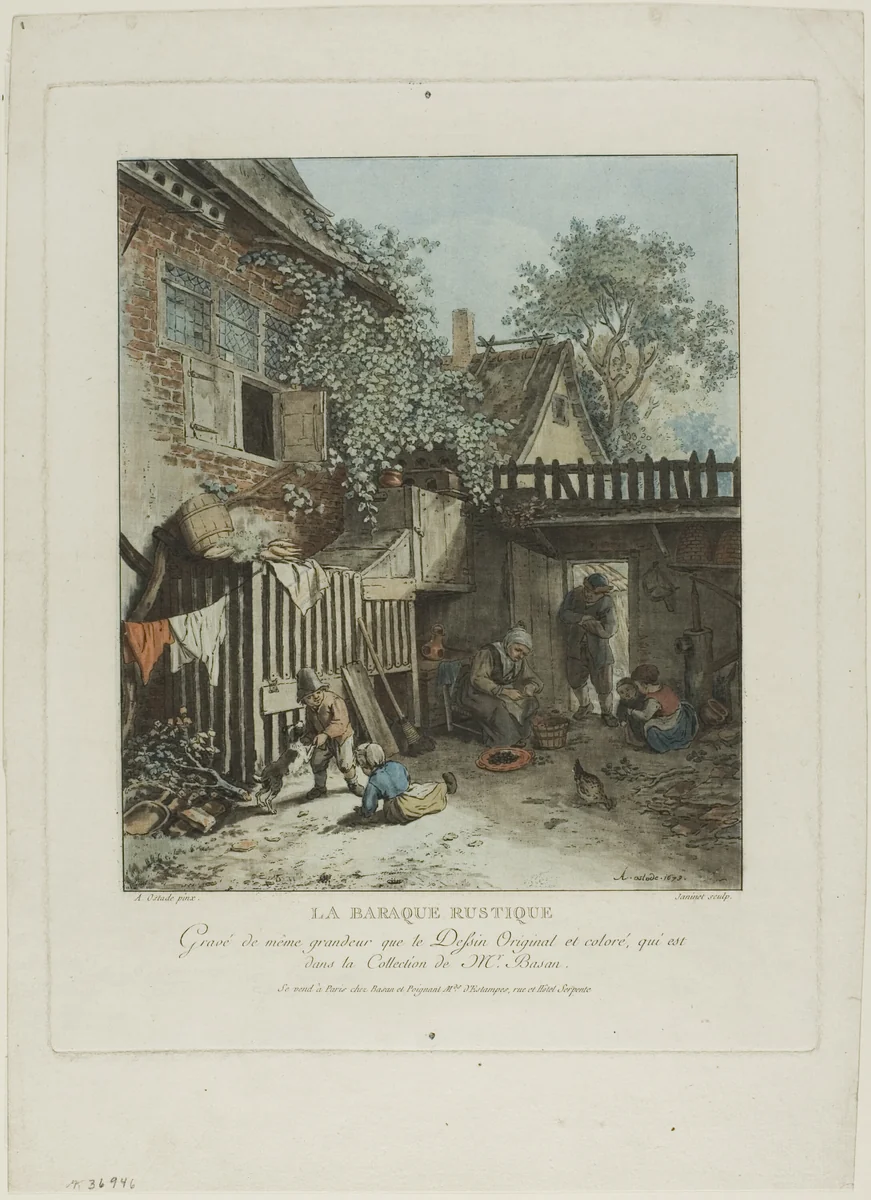 The Rustic Hut by Jean François Janinet, print, 1774