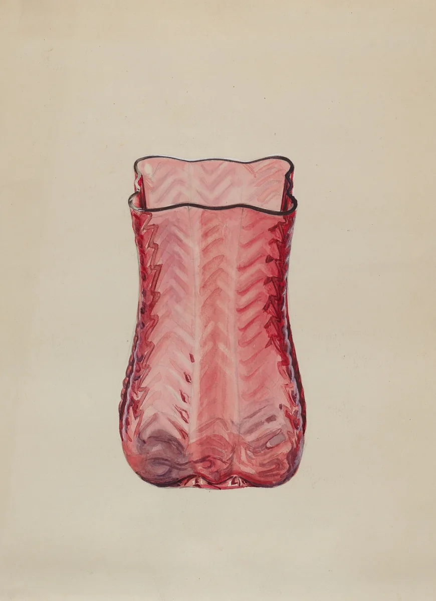 Ruby Vase by Ralph Atkinson, index of american design, 1936