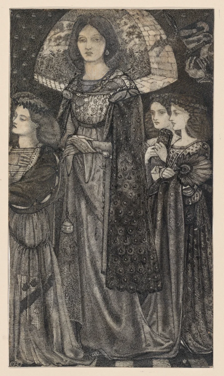 Alice, la Belle Pèlerine by Sir Edward Burne-Jones, drawing, 1858-1859