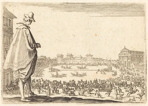 Piazza Santa Maria Novella, Florence by Jacques Callot, print, 1622