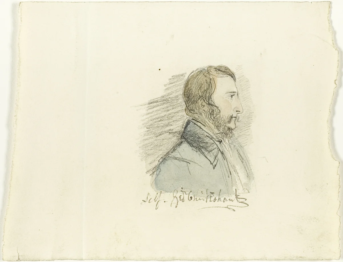 Self-Portrait in Profile by George Cruikshank, painting, 1792-1878