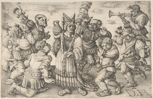 Morris Dancers by Daniel Hopfer, print, 1485-1536