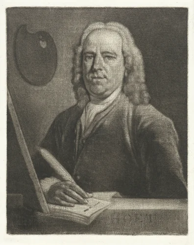 Portret van Gerard Hoet by Aert Schouman, print, 1768-1792
