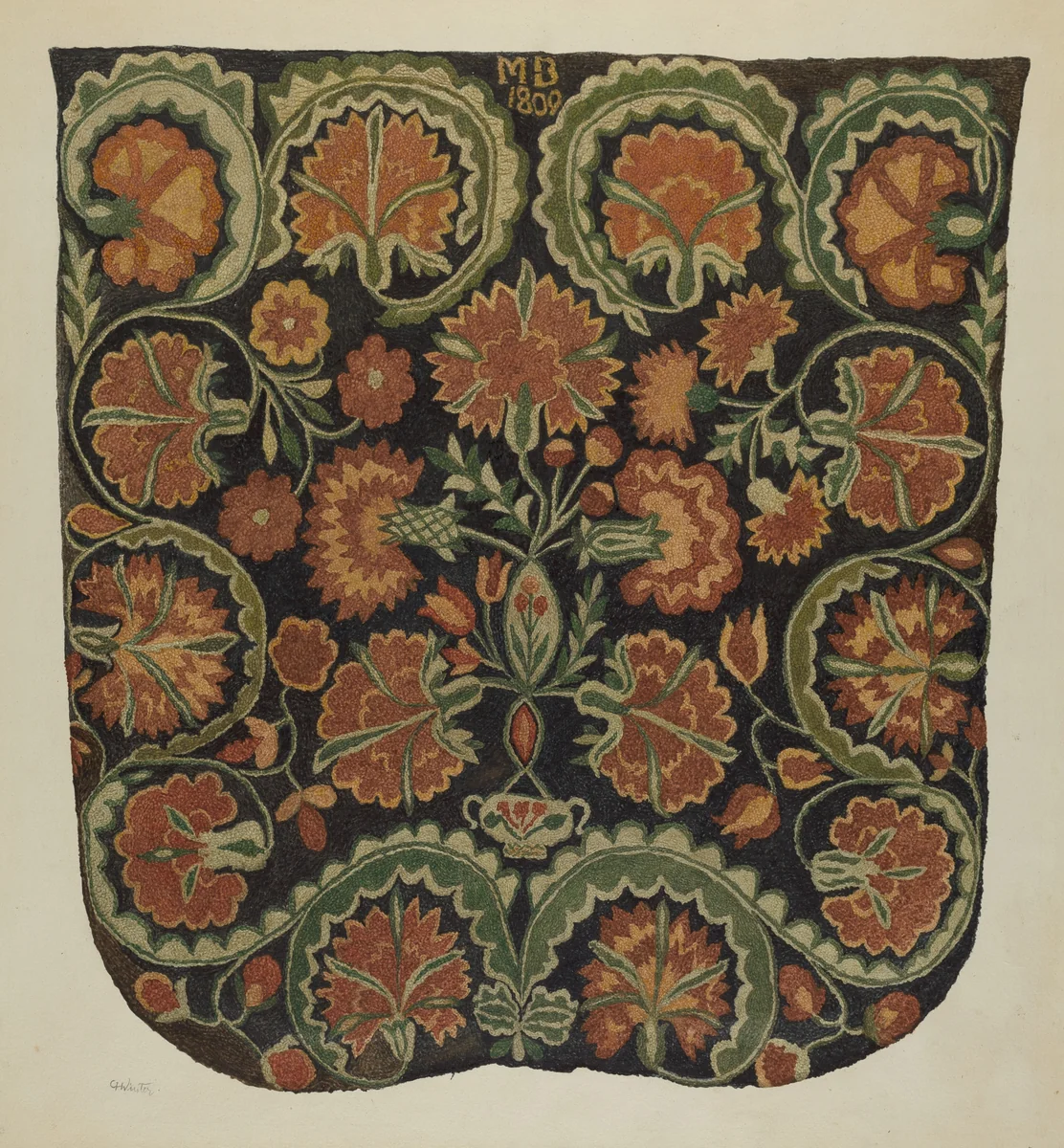 Bedspread by Charlotte Winter, index of american design, 1940