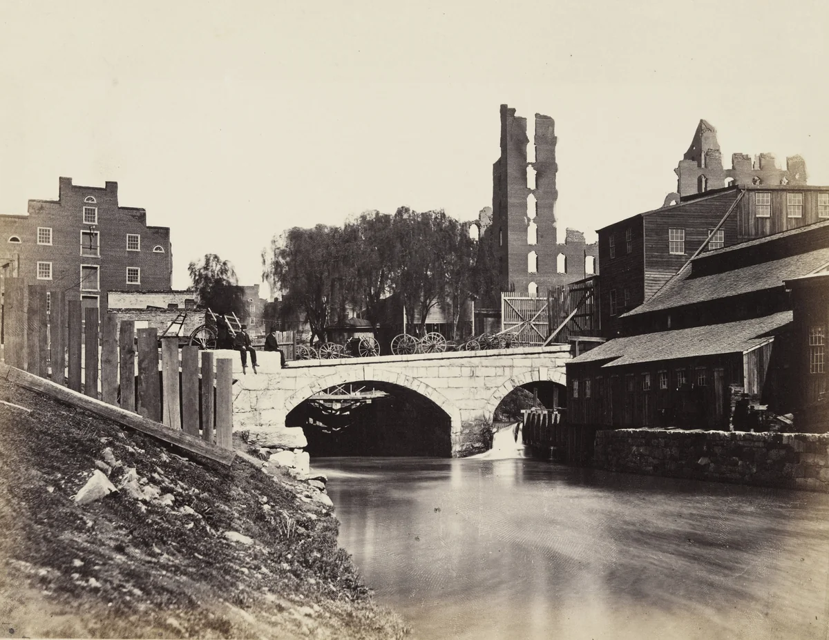 View on Canal, near Crenshaw's Mill, Richmond, Virginia by Alexander Gardner, photograph, 1864