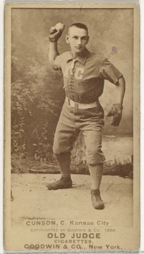 Joseph Brook "Joe" Gunson, Catcher, Kansas City Cowboys, from the Old Judge series (N172) for Old Judge Cigarettes by Goodwin & Company, photograph, 1888