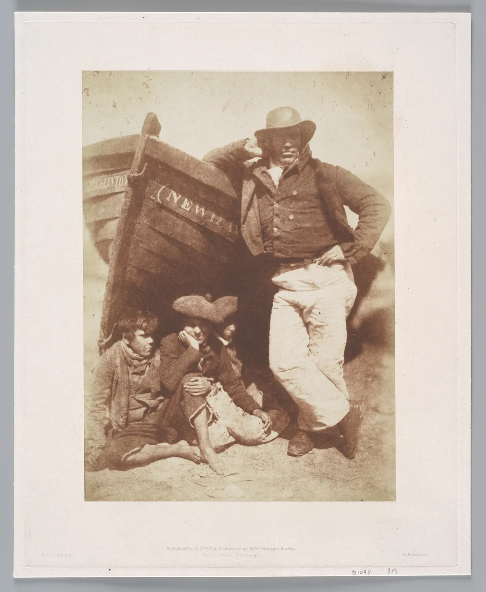 Three Unknown Boys and James Linton, Newhaven by Hill and Adamson, photograph, 1843-1847
