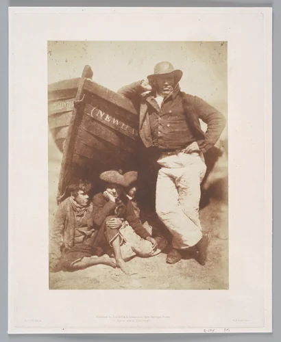 Three Unknown Boys and James Linton, Newhaven by Hill and Adamson, photograph, 1843-1847