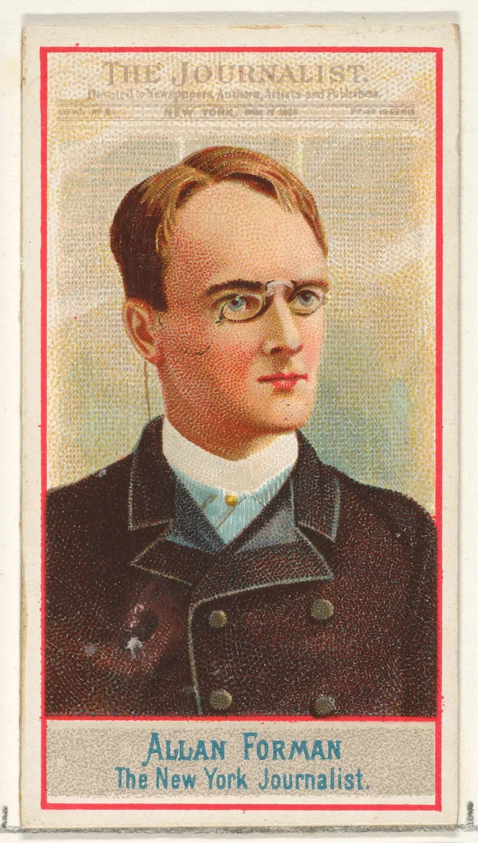 Allan Forman, The New York Journalist, from the American Editors series (N1) for Allen & Ginter Cigarettes Brands by Allen & Ginter, print, 1887