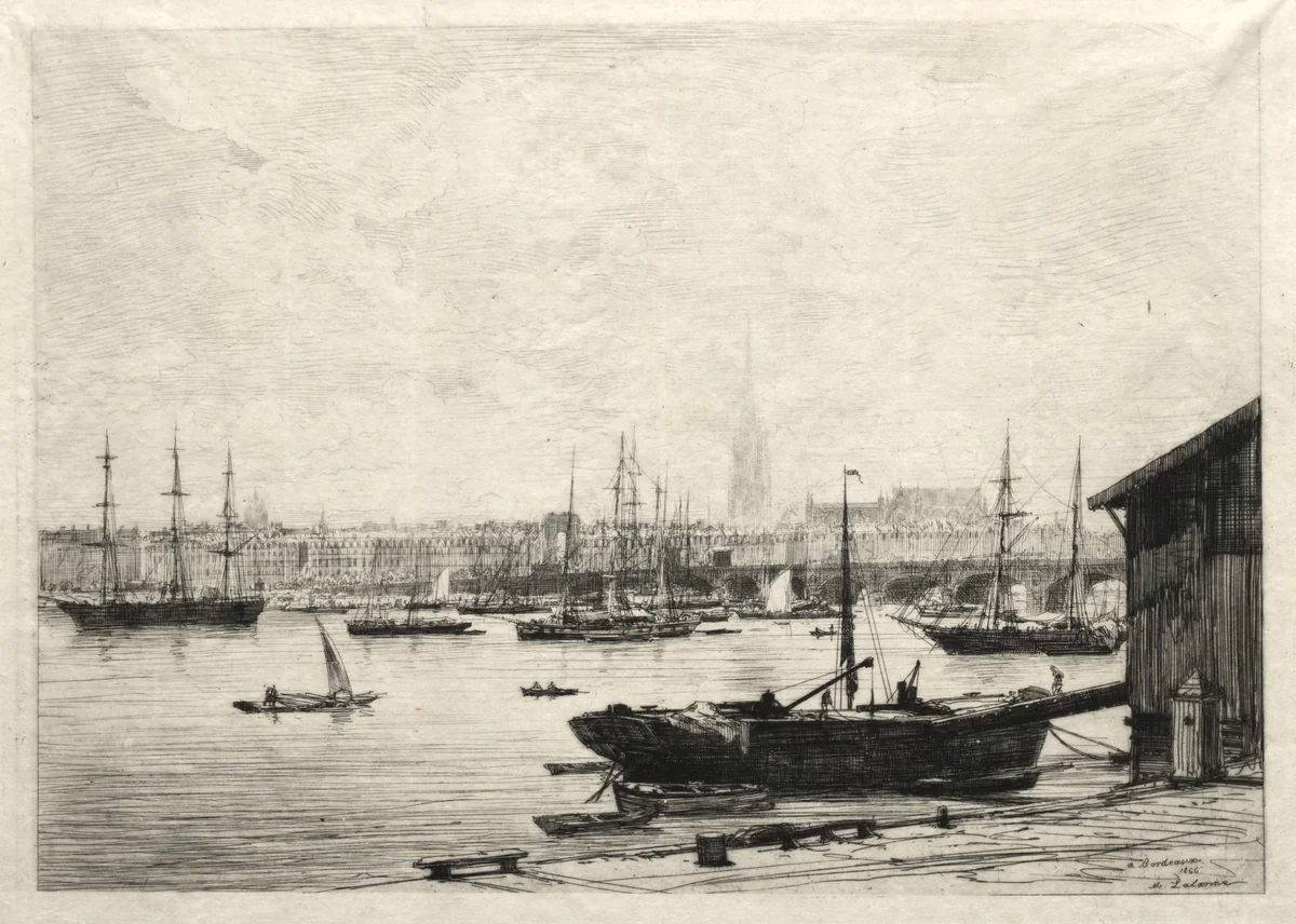 Bordeaux by Maxime Lalanne, print, 1866