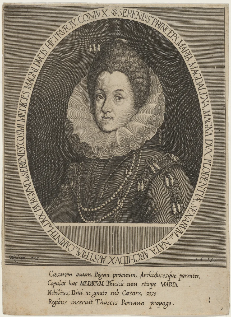 Princess Maria Magdalen by Wolfgang Kilian, print, 1615