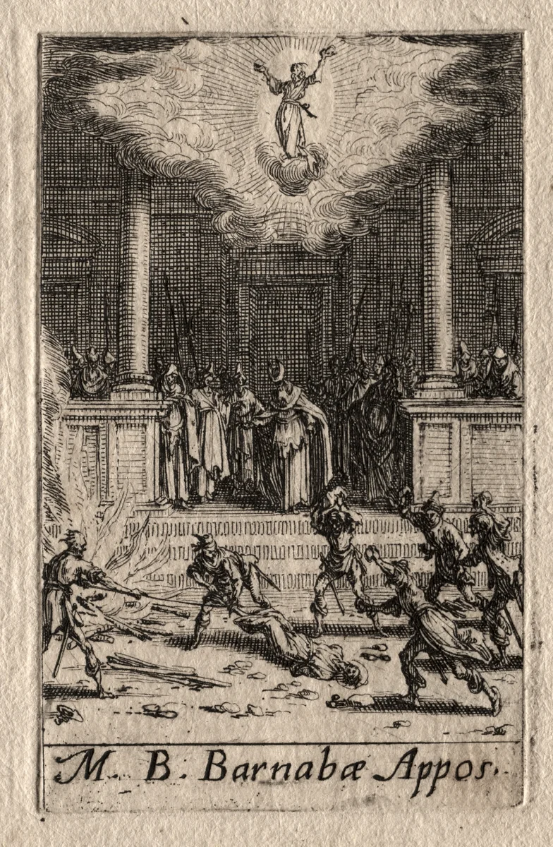 The Martyrdom of the Apostles: St. Barnabas by Jacques Callot, print, 1627-1637
