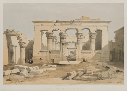 Egypt and Nubia, Volume I: Portico of the Temple of Kalabshe by Louis Haghe, print, 1847