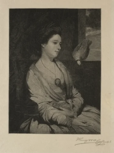 Girl with Doves by Henry Wolf, print