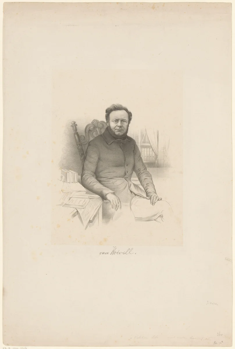 Portret van Wolter Robert van Hoëvell by Anthonie van Volkom, print, 1831-1860