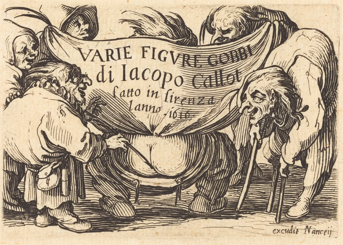 Frontispiece for "Varie Figure Gobbi" (Various Hunchback Figures) by Jacques Callot, print, 1622