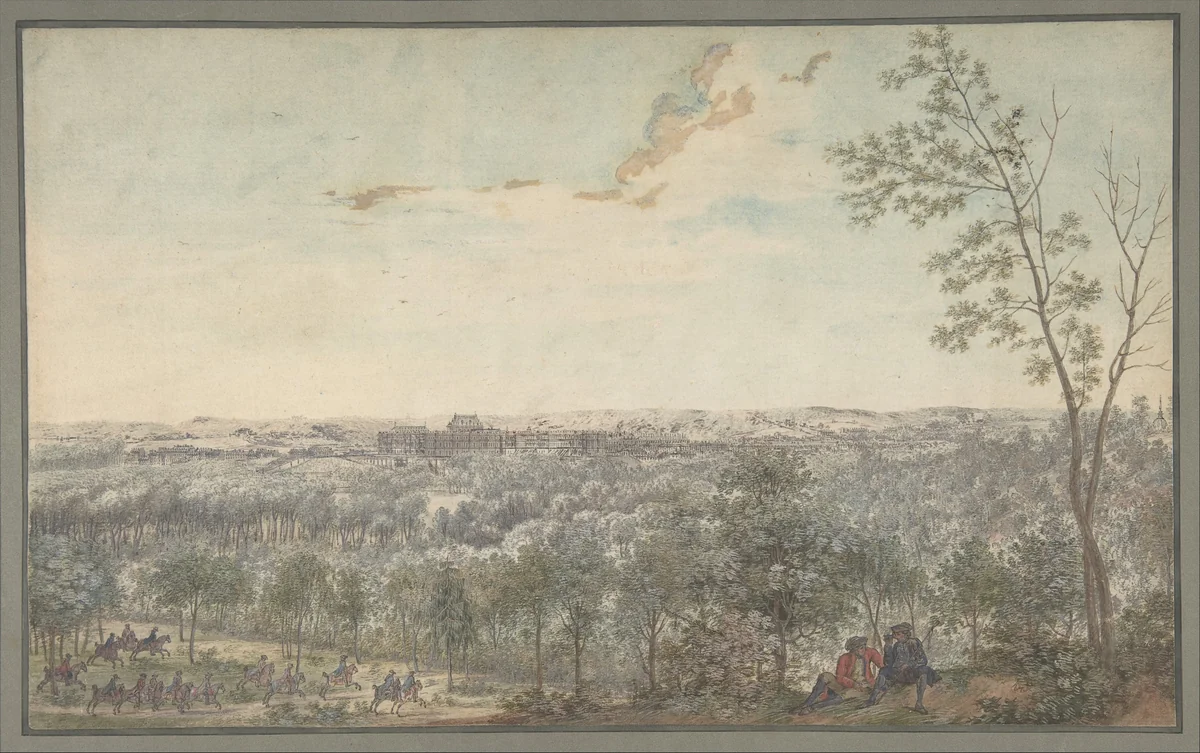 Versailles Seen from the Southwest by Louis Nicolas de Lespinasse, drawing, 1779