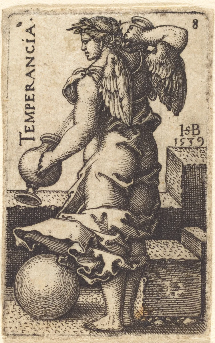 Temperancia (Temperance) by Sebald Beham, print, 1539