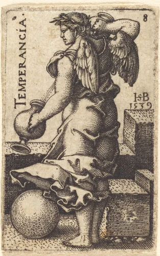 Temperancia (Temperance) by Sebald Beham, print, 1539