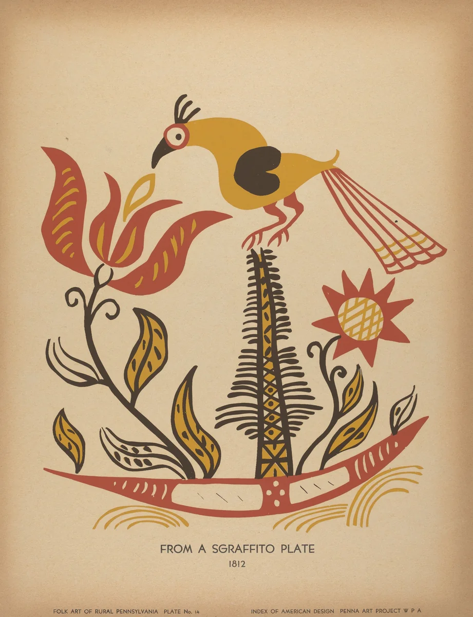Plate 14: From the Portfolio "Folk Art of Rural Pennsylvania" by American 20th Century, index of american design, 1939