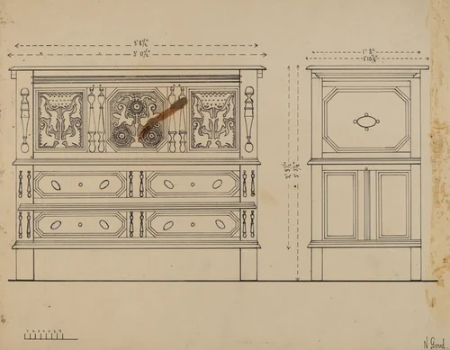 Chest by Nicholas Gorid, index of american design, 1936