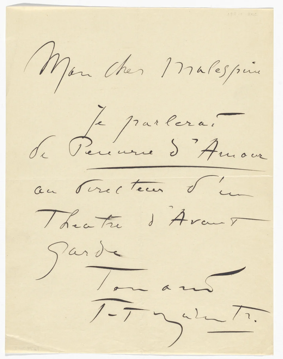 Letter to Émile Malespine from Marinetti by Filippo Tommaso Marinetti, design