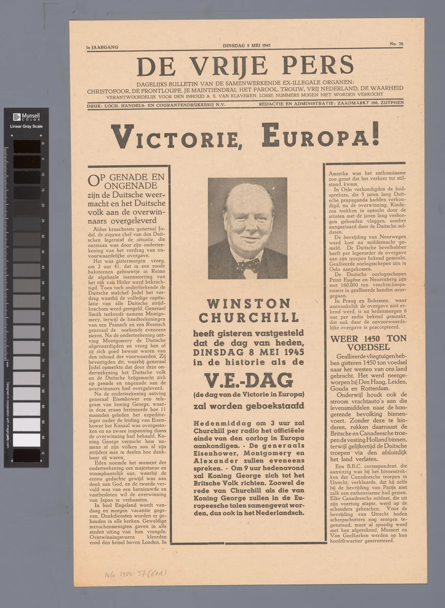 De Vrije Pers by Samenwerkende ex-illegale organen, other, 1945