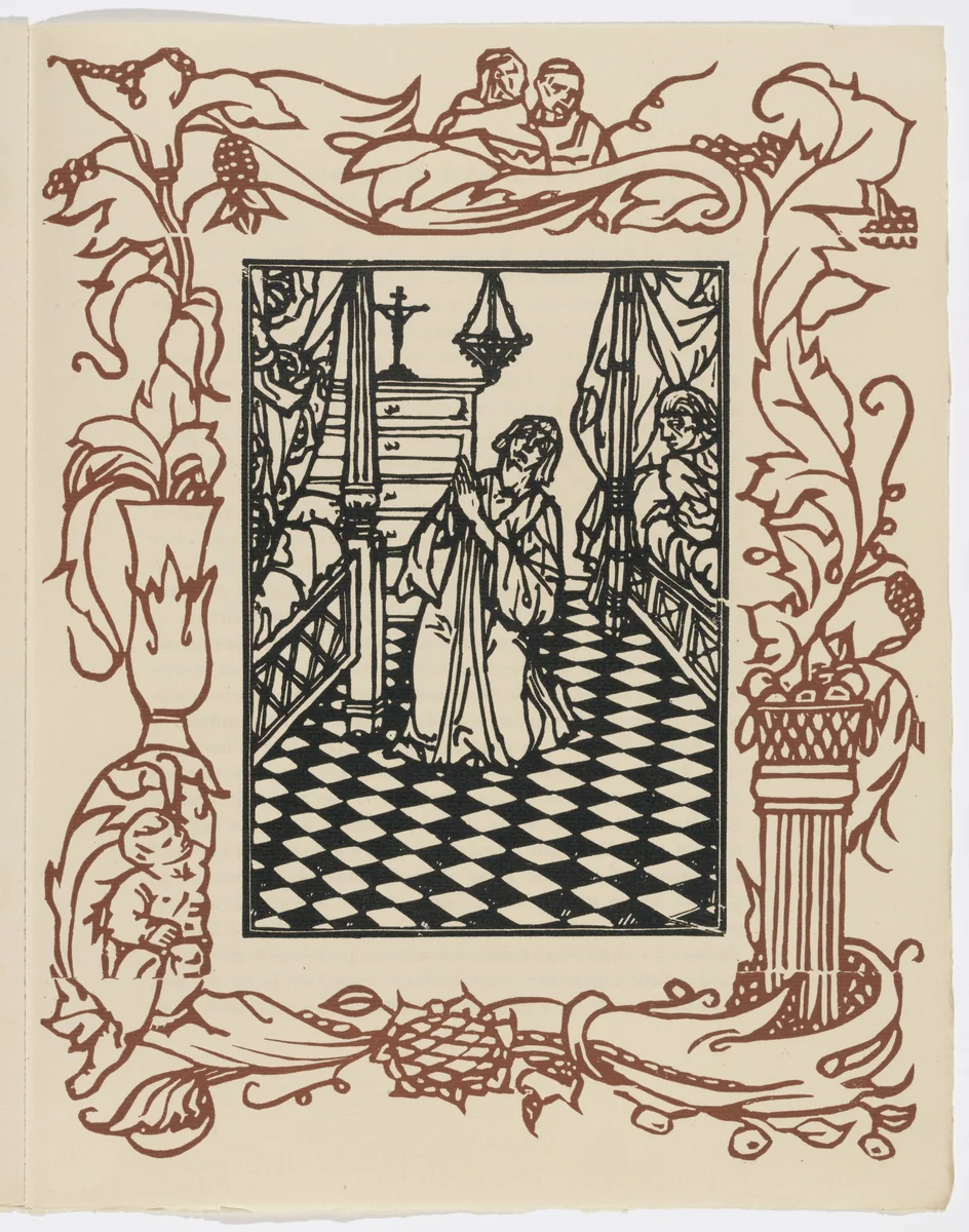 Plate (page 15) from Les Petites Fleurs de St. François (The Little Flowers of St. Francis) by Émile Bernard, illustrated book, 1928