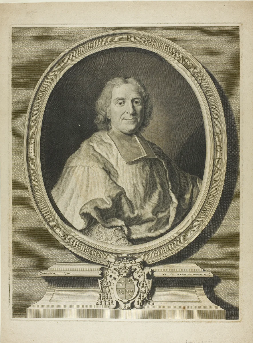 Portrait of Cardinal Fleury by François Chereau, print, 1726