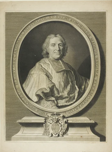 Portrait of Cardinal Fleury by François Chereau, print, 1726
