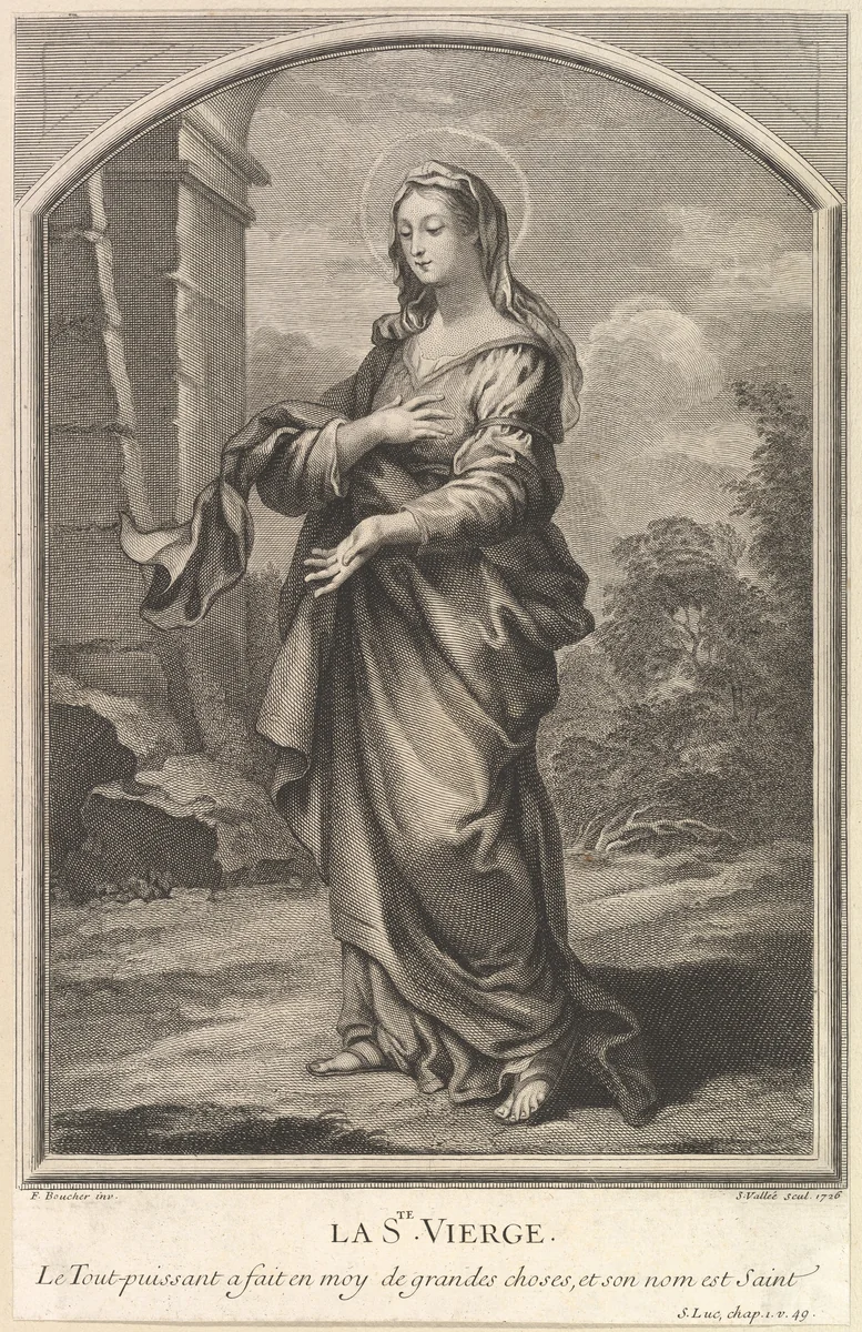 The Blessed Virgin by Simon de la Vallée, print, 1726