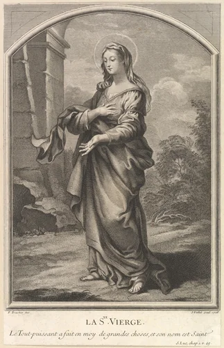 The Blessed Virgin by Simon de la Vallée, print, 1726