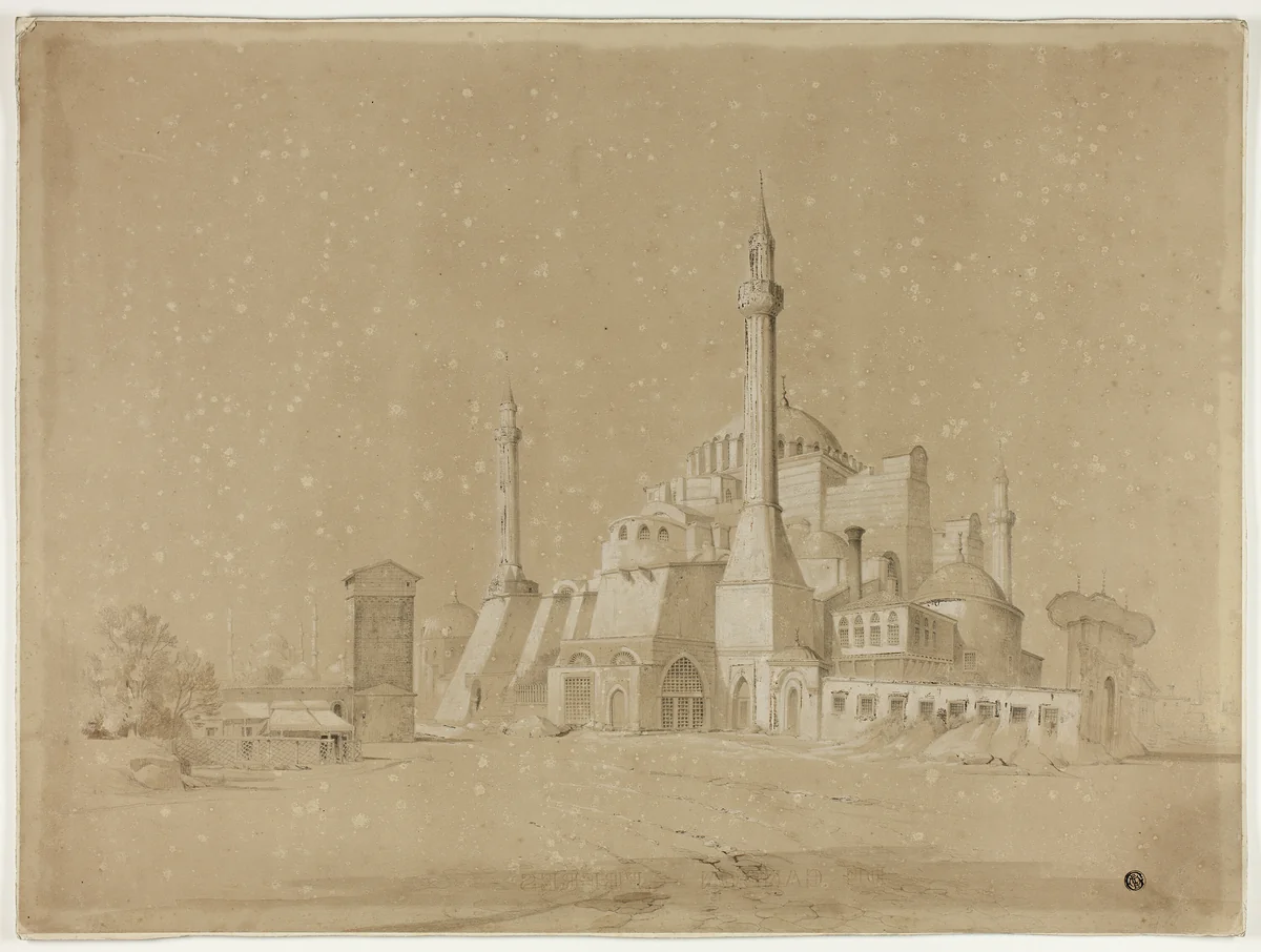 View of Constantinople by David Roberts, drawing, 1840-1845