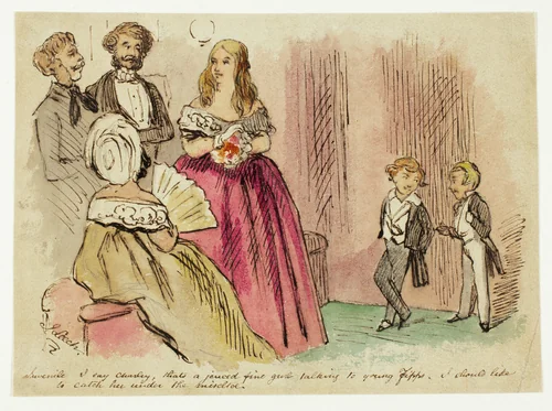 Juvenile: I say Charley, that's a jeuced fine girl by John Leech, painting, 1837-1864