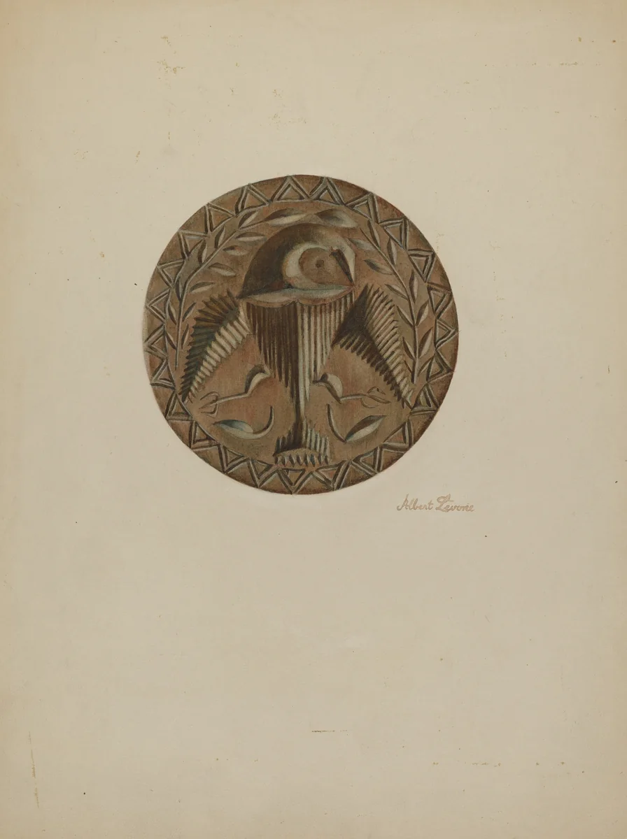 Pa. German Butter Mold by Albert Levone, index of american design, 1938