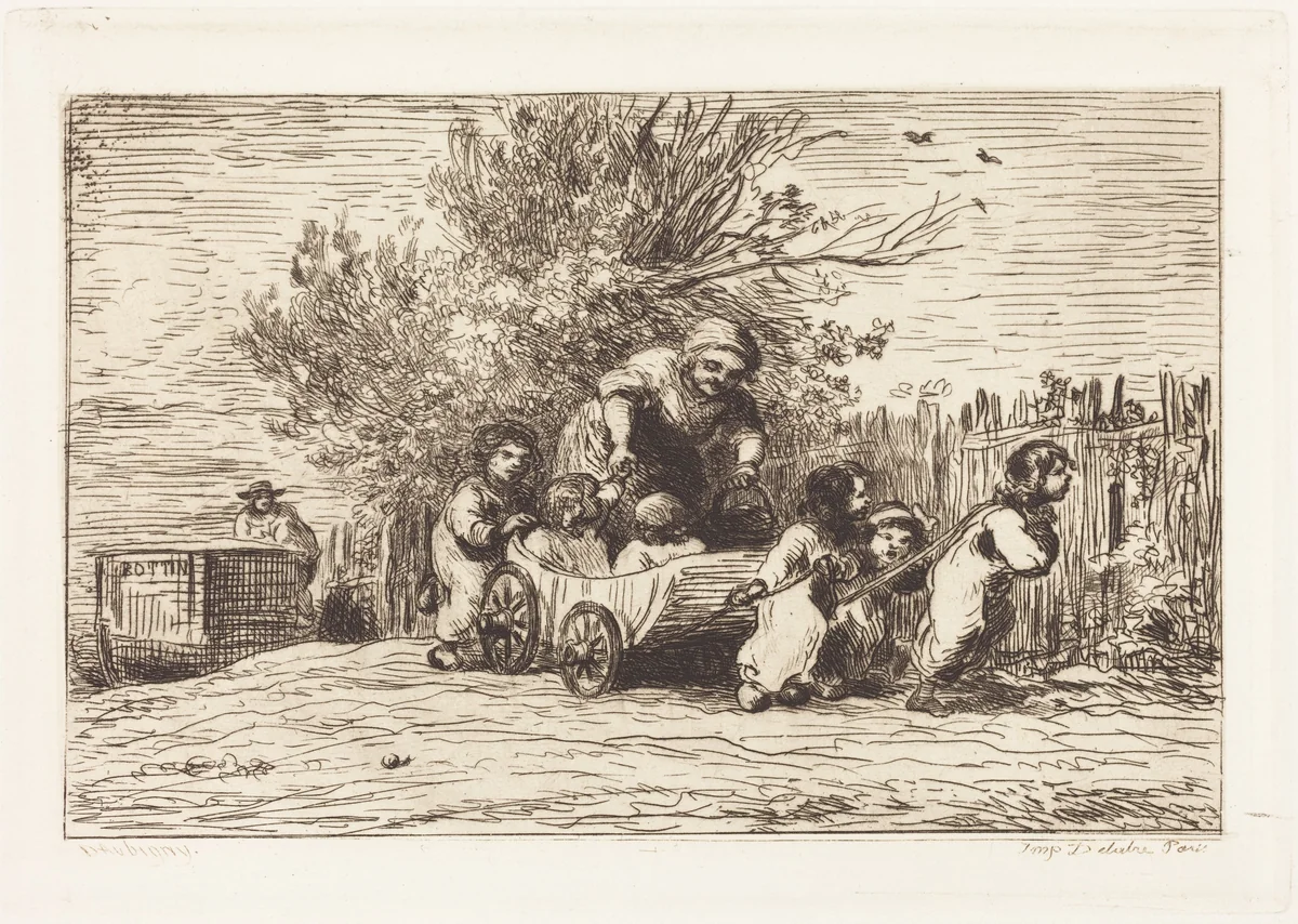 The Heritage of the Carriage (L'Heritage de la voiture) by Charles-François Daubigny, portfolio, 1862