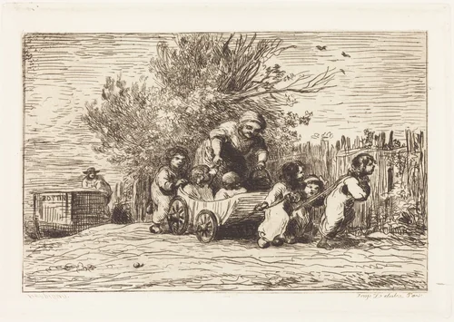 The Heritage of the Carriage (L'Heritage de la voiture) by Charles-François Daubigny, portfolio, 1862