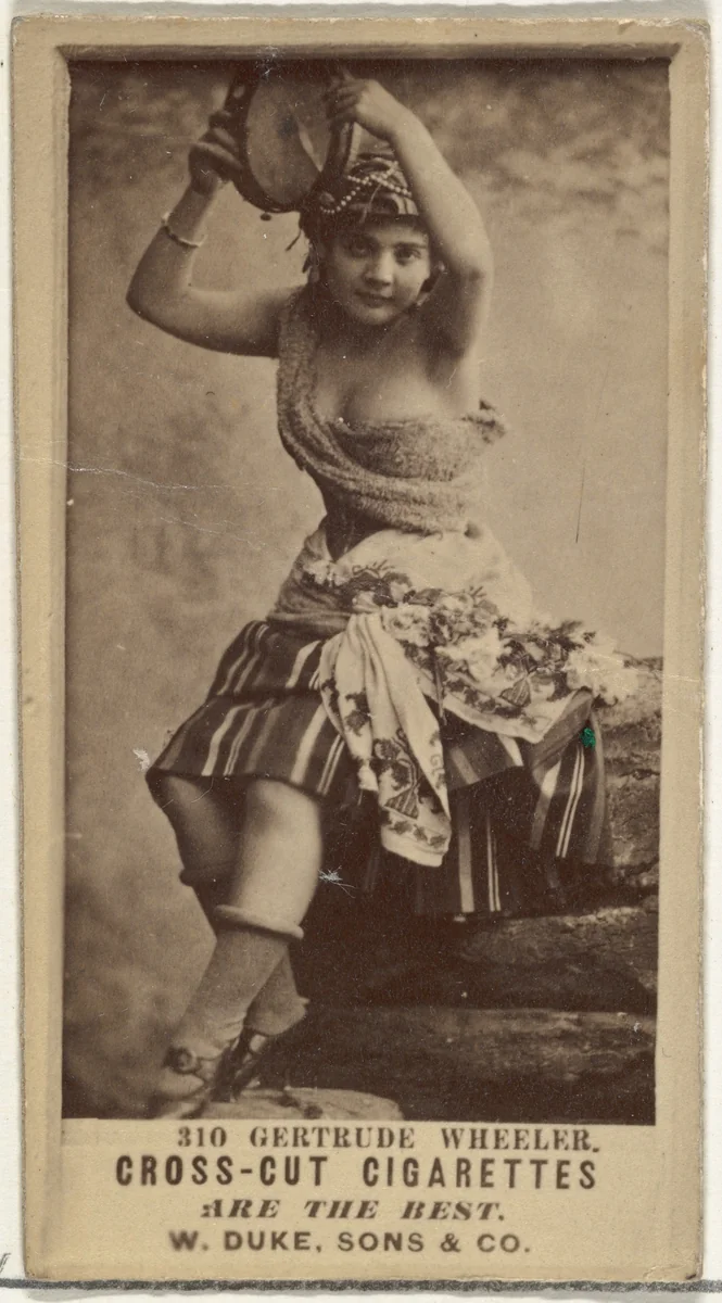 Card Number 310, Gertrude Wheeler, from the Actors and Actresses series (N145-3) issued by Duke Sons & Co. to promote Cross Cut Cigarettes by W. Duke, Sons & Co., photograph, 1880-1889