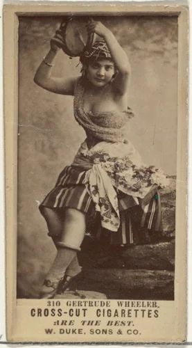 Card Number 310, Gertrude Wheeler, from the Actors and Actresses series (N145-3) issued by Duke Sons & Co. to promote Cross Cut Cigarettes by W. Duke, Sons & Co., photograph, 1880-1889