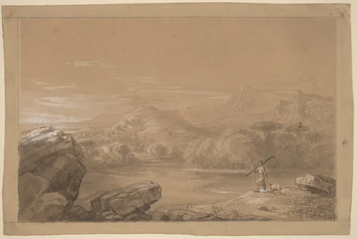 The Good Shepherd by Thomas Cole, drawing, 1847