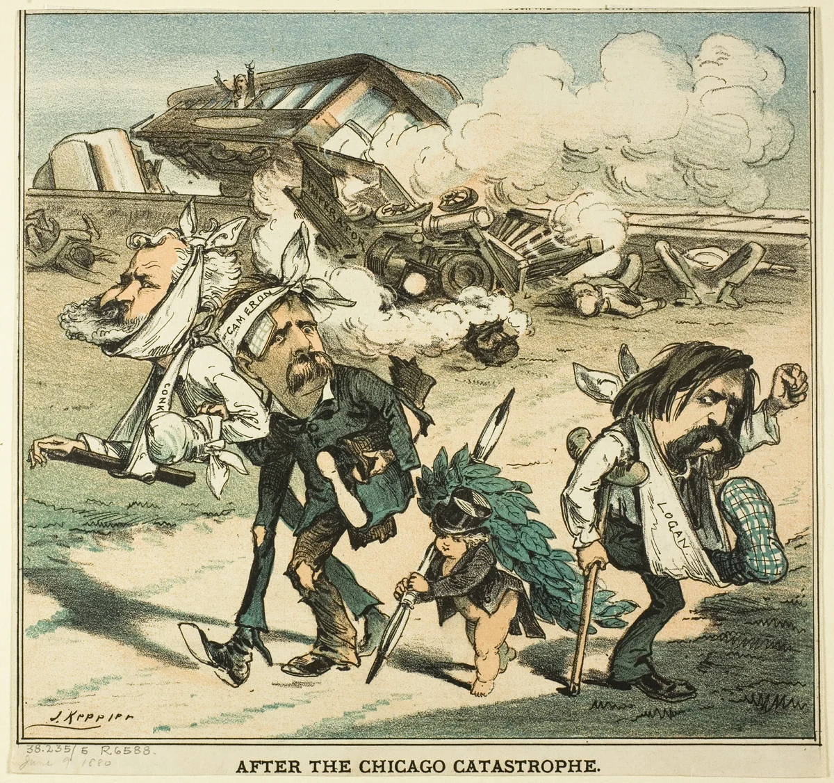 After the Chicago Catastrophe, from Puck by Joseph Keppler, print, 1880