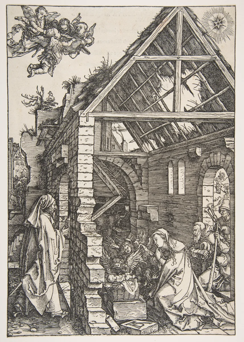 The Nativity, from The Life of the Virgin, Latin Edition, 1511 by Albrecht Dürer, print, 1511
