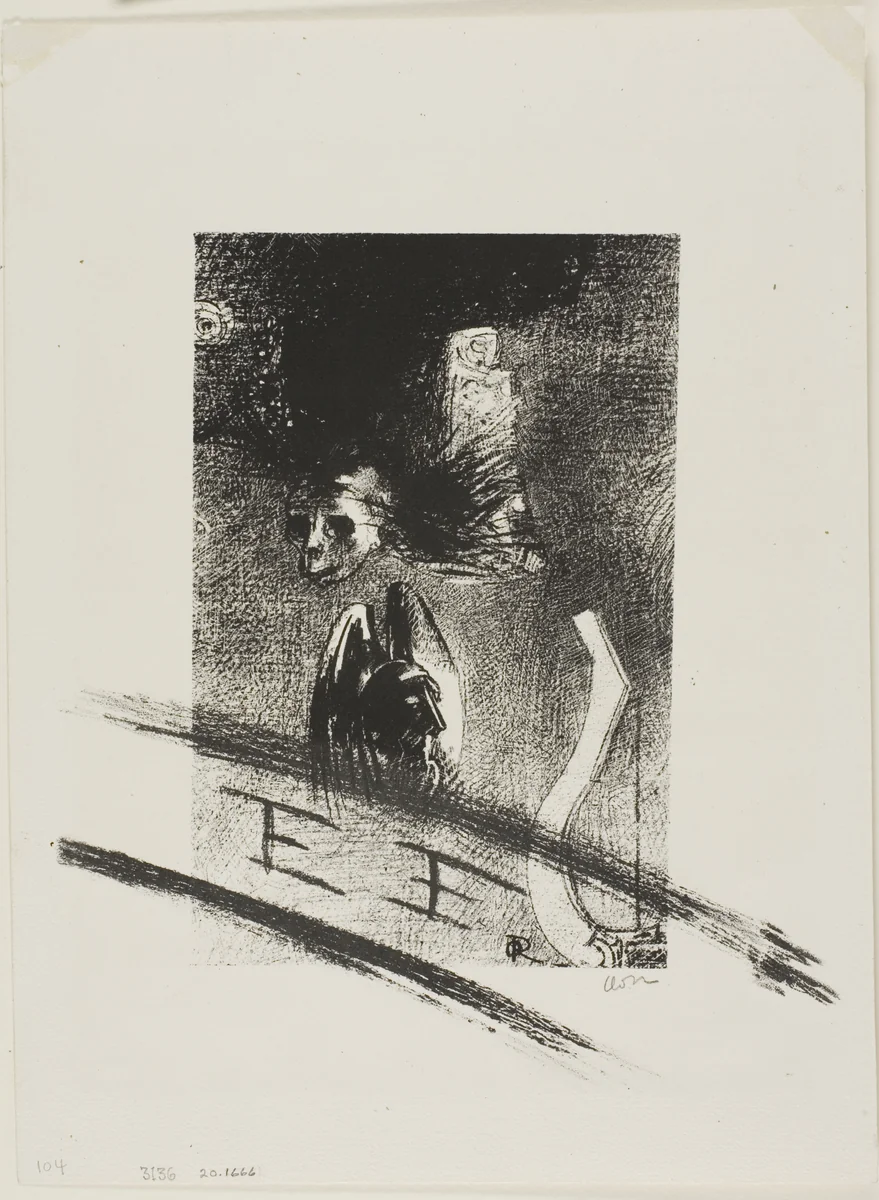 Frontispiece for Iwan Gilkin's Damnation de l'artiste by Odilon Redon, print, 1889